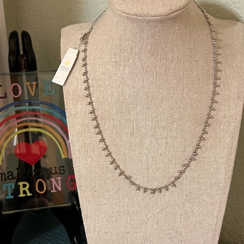 NWT Kendra Scott Silver Beaded Jenna Choker Necklace #KSNK